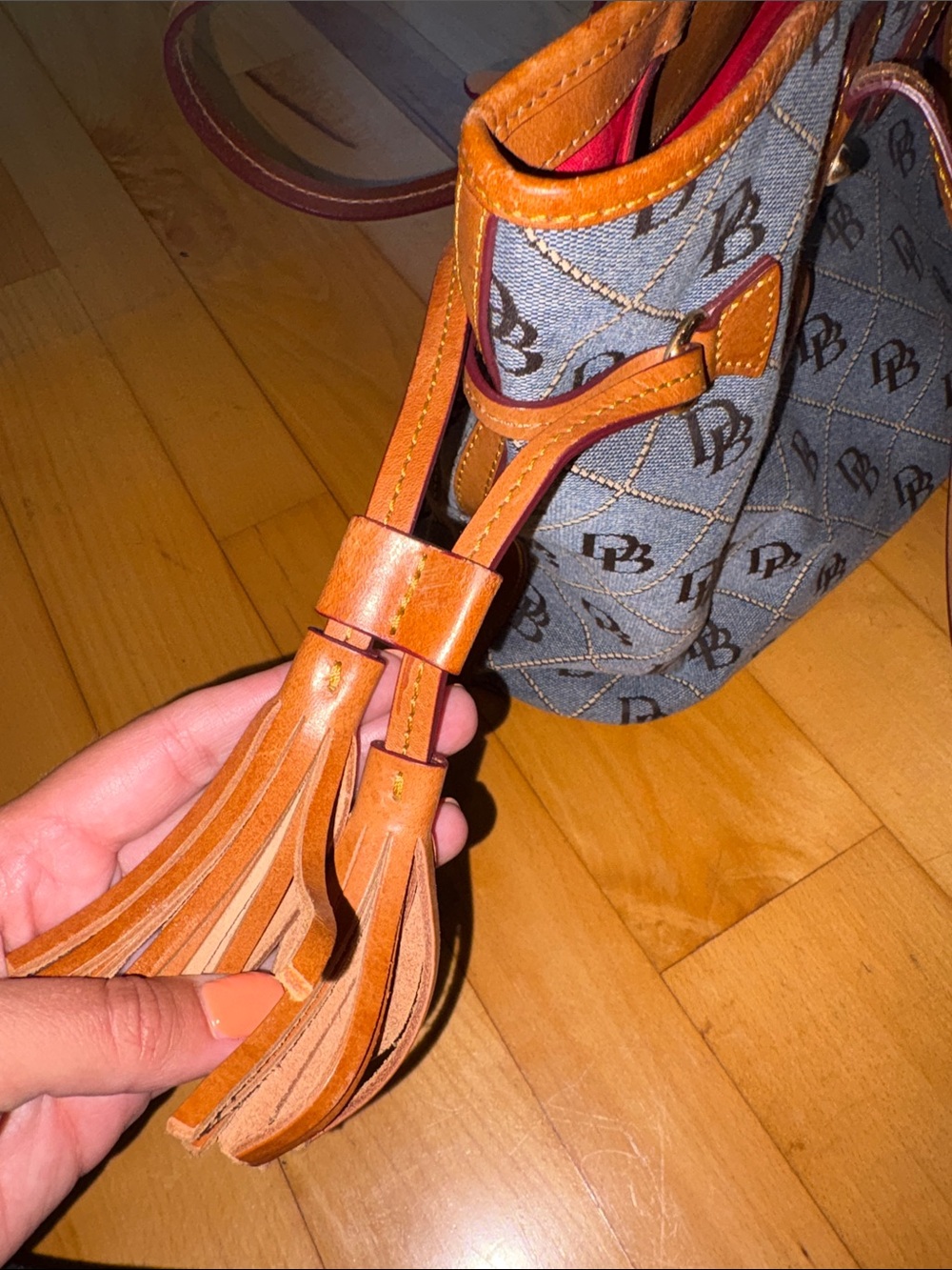 Dooney & Bourke Tote with Tan Leather Trim - Picture 3 of 9